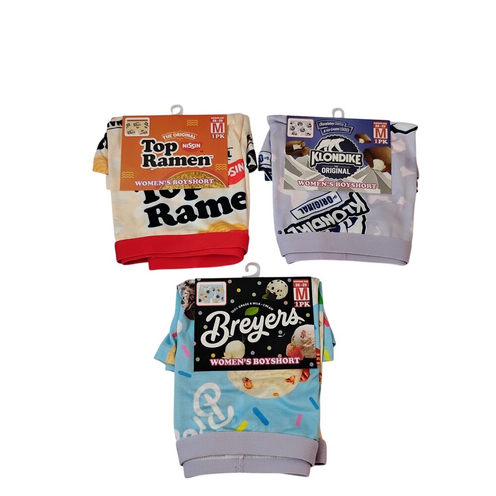 NWT Womens M Klondike Boyshort Ice Cream Graphic Lounge Sleep Boxer Shorts Lot